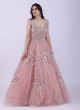 Stunning Pink Wedding Gown With Mirror Work
